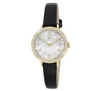 RADLEY Gold Plated Stone Set Case Black Leather Strap Watch RY21912A