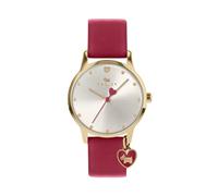 RADLEY Heart Dial Ladies Claret Leather Strap Heart Charm Women's Watch RY2920A