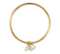Radley Heart Street Hanging Heart & Pearl Gold Tone Bangle 17.5cm
