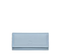 RADLEY Heritage Border Large Flapover Matinee Purse Wallet in Smoke Blue Leather