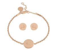 RADLEY Ladies 18ct Rose Gold Plated Dog Disc Earring and Bracelet Set RYJ3236S-SET