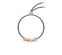 RADLEY Ladies 18ct Rose Gold Plated Flower and Jumping Dog Black Cord Friendship Bracelet RYJ3274S