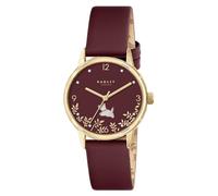 RADLEY Ladies 31mm Gold Plated Cranberry Leather Strap Watch RY21782A