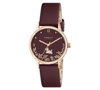 RADLEY Ladies 31mm Rose Gold Plated Cranberry Leather Strap Watch RY21842A