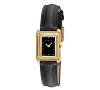 RADLEY Ladies Gold Plated Square Black Leather Strap Watch