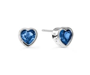 Radley Ladies Silved Plated Blue Stone Heart Stud Earrings RYJ1307