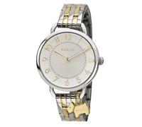 RADLEY Ladies Silver & Gold Plated Open Shoulder Stainless Steel Bracelet Watch with Charm