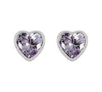 RADLEY Ladies Silver Light Amethyst Heart Stud Earrings One Size RYJ1215