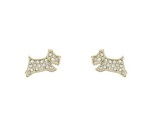 Radley Ladies Silver Plated Clear Stone Set Jumping Dog Stud Earrings RYJ1357S