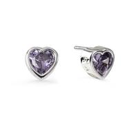 RADLEY Ladies Silver Plated Light Amethyst Heart Stud Earrings One Size RYJ1215