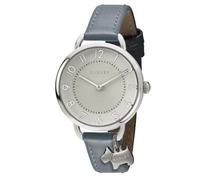 RADLEY Ladies Silver Plated Open Shoulder Moonlight Leather Strap Watch with Charm