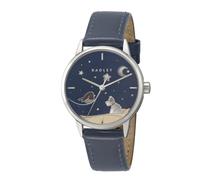 RADLEY Ladies Starry Night Silver Plated Moonlight Leather Strap Watch