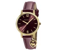 RADLEY Ladies Tokyo Gold Plated Dark Cherry Leather Strap Watch