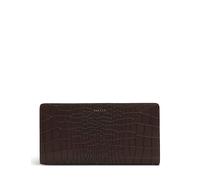 Radley Leather Croc Effect Foldover Large Purse Dark Brown