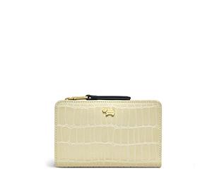 Radley Liverpool Street Medium Bifold Purse Faux Croc Leather (Mid Natural) Cream Leather Womens