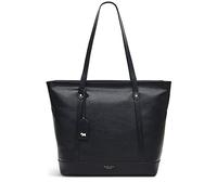 RADLEY London Babington Plain Large Ziptop Tote Handbag for Women, Made from Black Smooth & Grained Leather, Tote Bag with Zip Fastening & Twin Grab, Handles, Handbag with Interior Zipped Pocket