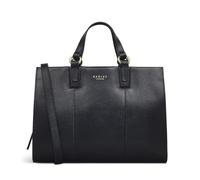 RADLEY London Beford Square Medium Ziptop Top Handle Bag for Women, in Black Grained Leather