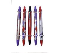 RADLEY London Black Ink Pen Set of 5, Plastic Retractable Pens, Cute Click Pens for Office or School Supplies, Harlequin
