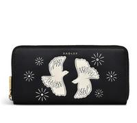 RADLEY London Large Leather Zip Around Matinee Purse Wallet Two Turtle Doves in Black