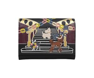 RADLEY London Party Pals Women's Leather Medium Flapover Purse Wallet, Black