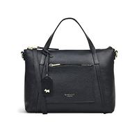 RADLEY London Portman Small Ziptop Grab Handbag for Women, Made from Black Soft Grained & Smooth Leather, Ziptop Grab Bag with Twin Handles & Zipped Closure, Handbag with Interior & Front Pockets