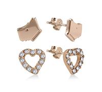 Radley London Rose Gold Stone Set Heart And Dog Head Stud Earrings RYJ036