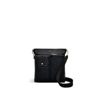 RADLEY London Selby Crescent Small Ziptop Crossbody Handbag for Women, in Black Grained Leather with Adjustable Strap