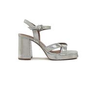 Radley London Silver Archer Street Metallic Crossover Platform Heel Sandals Metallic