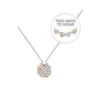 Radley London Sterling Silver 18ct Rose Gold Plated Magnetic Closing Hearts Necklace Silver