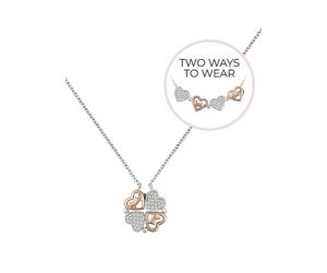 Radley London Sterling Silver 18ct Rose Gold Plated Magnetic Closing Hearts Necklace Silver