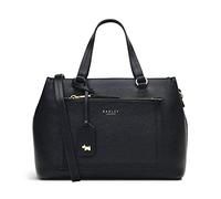 RADLEY London Sunny Dene Ziptop Grab Handbag for Women, Made from Black Soft Grained Leather with Painted Cut Edges, Handbag with Twin Grab Handles, Detachable Cross Body Strap & Interior Pockets