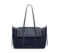 RADLEY London The Chancery Medium Flapover Shoulder Bag - Leather Tote Handbag with 3 Compartments, Laptop Fit, Structured Work Bag (Naval Blue)
