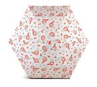 RADLEY London Womens Anniversary Time for Tea Mini Responsible Foldaway Telescope Umbrella In Chalk Natural Cream