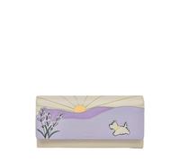 RADLEY London Womens Lavender Fields Leather Large Flapover Matinee Purse Wallet in Lavender and Cream