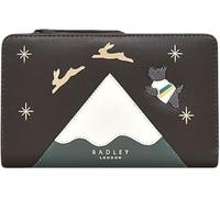 Radley London Womens Medium Leather Mountain Hopping Bifold Purse Wallet in Dark Oak Brown