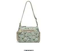 Radley London Womens Off on an Adventure Recycled Polyester Medium Zip Top Crossbody Bag in Light Green