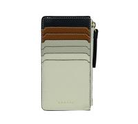 RADLEY London Womens Tavistock Stripe Medium Ziptop Coin Purse Wallet Made from Natural Tan and Black Grained Leather with 6 Card Slots