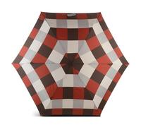 RADLEY London Womens Telescopic Foldaway Umbrella Patchwork in Brown Rust and Merlot