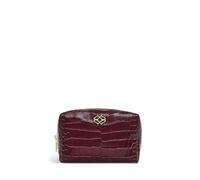 RADLEY London Womens Thomas Road Leather Faux Croc Medium Ziptop Pouch Cosmetic Case Bag in Dark Red