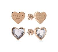 Radley Love Heart Ladies Gold Heart Shape Heart Shaped Stone Earings Twin Pack RYJ1158S