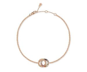 RADLEY Love Heart Ladies Rose Gold Double Rainbow Stone Loop Bracelet RYJ3084