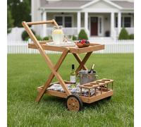 Radley Outdoor Bistro Cart Antique Wash Teak Wood