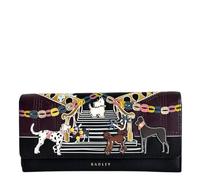 RADLEY Party Pals Large Flapover Wallet Purse Matinee in Black Leather