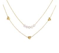 Radley Pearl & Heart Double Strand Gold Tone Necklace 45cm