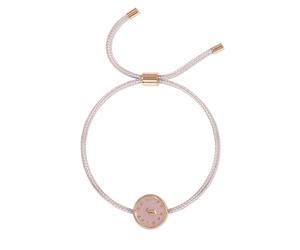 RADLEY Pink Cord Friendship Bracelet with 18ct Rose Gold Plated Pink Enamel Charm