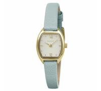 RADLEY Women's Pale Gold Plated Tonneau Shaped Case Pistachio Leather Strap Analogue Watch