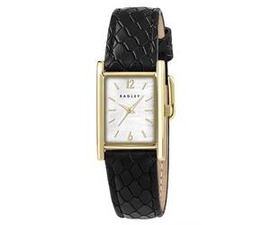 Radley Rectangle Mother of Pearl Dial Black Leather Strap Watch