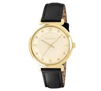 RADLEY Gold Plated 35mm T-bar Black Leather Strap