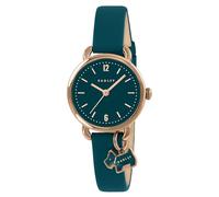 RADLEY Rose Gold Plated Case Dog Heart Charm Teal Leather Strap Watch RY21932A