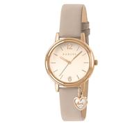 RADLEY Rose Gold Plated Case Heart Charm Porcini Leather Strap Watch RY21922A